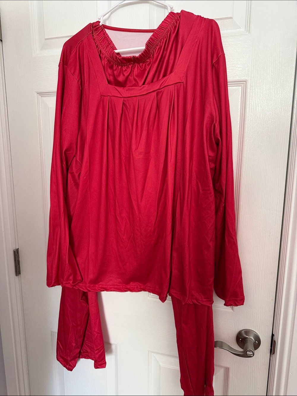 Women’s Red Long-Sleeve Pajama Top and Pants Cozy Nightwear